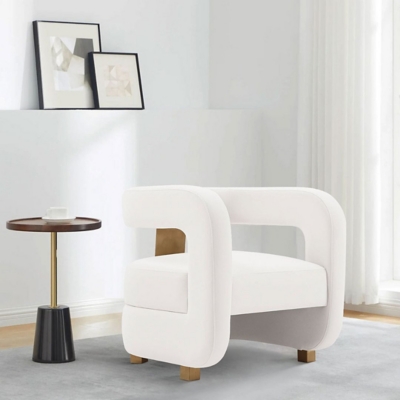 Manhattan Comfort Amirah Accent Chair, White, rollover