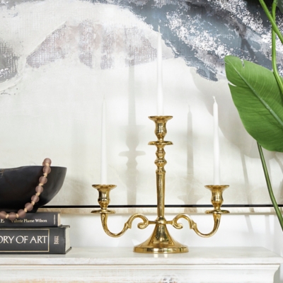 Bayberry Lane Scrolled Candelabra, Gold