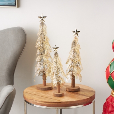 A600082172 Bayberry Lane Cutout Leaf Christmas Sculpture Set  sku A600082172