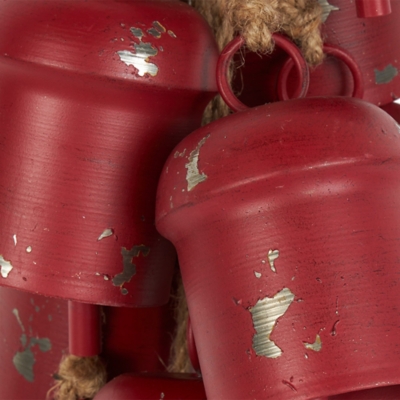 Bayberry Lane Cluster Bells with Rope, Red, rollover