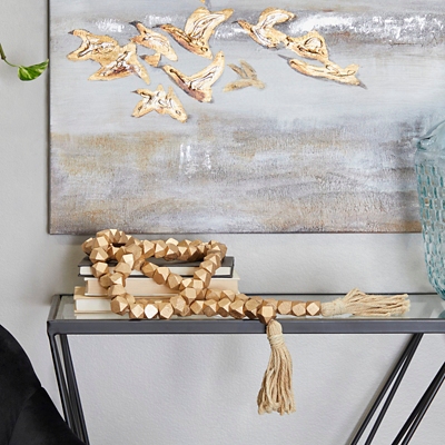 A600082204 Bayberry Lane Carved Garland with Tassel, Gold sku A600082204