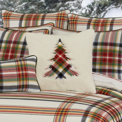J. Queen New York Christopher Plaid Square Embellished Decorative Throw Pillow, , rollover