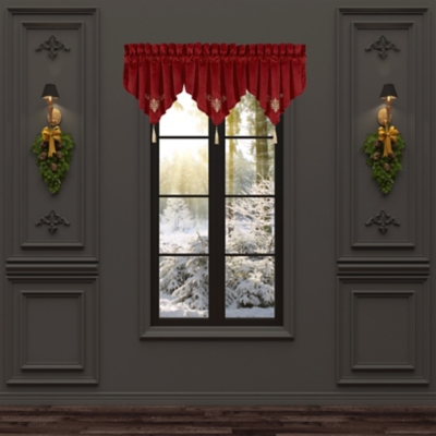 J. Queen New York Noelle Crimson Window Ascot Valance