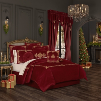 J. Queen New York Noelle Crimson Full/Queen Duvet Cover 3Pc. Set, Crimson, large