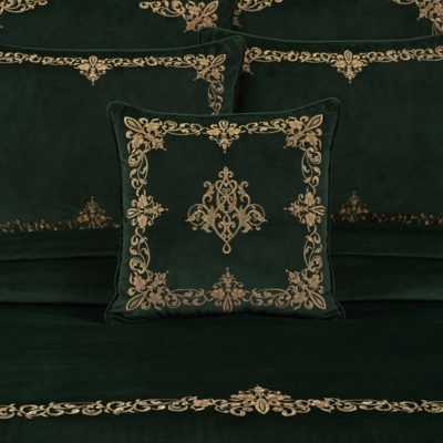 J. Queen New York Noelle Evergreen Square Decorative Throw Pillow, , rollover