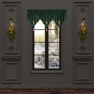 J. Queen New York Noelle Evergreen Window Ascot Valance