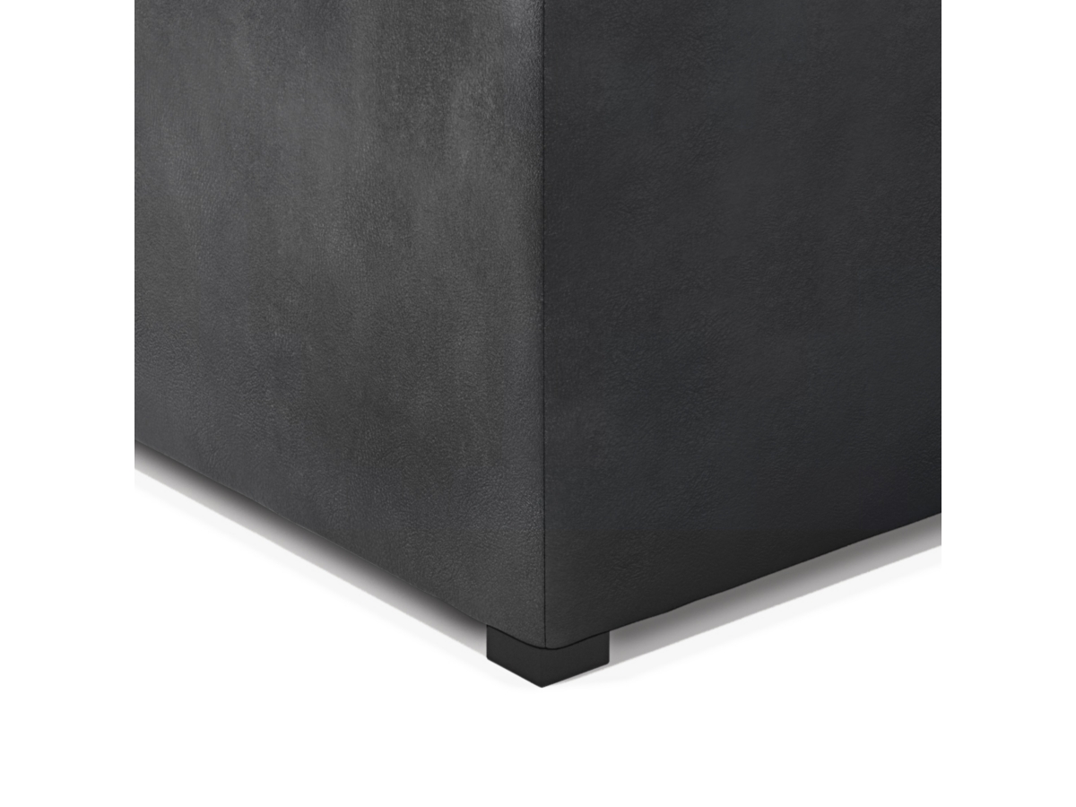 Simpli Home Avalon Coffee Table Ottoman, Distressed Black, large