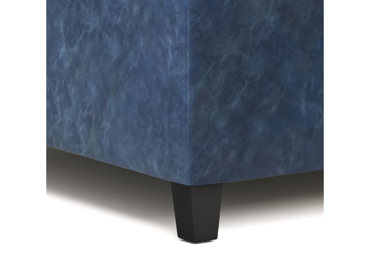 Simpli Home Harrison Coffee Table Ottoman, Denim Blue, large