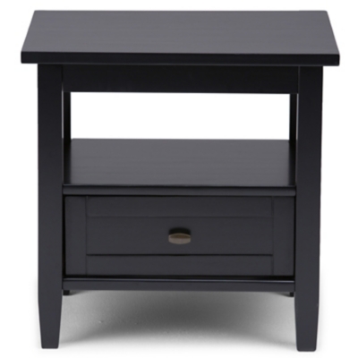 Simpli Home Warm Shaker End Table, Black, large
