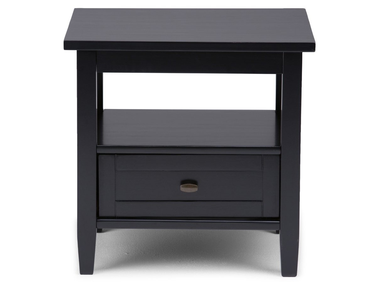 Simpli Home Warm Shaker End Table, Black, large