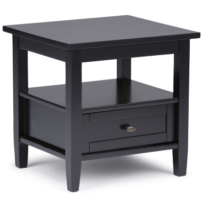 Simpli Home Warm Shaker End Table, Black, large