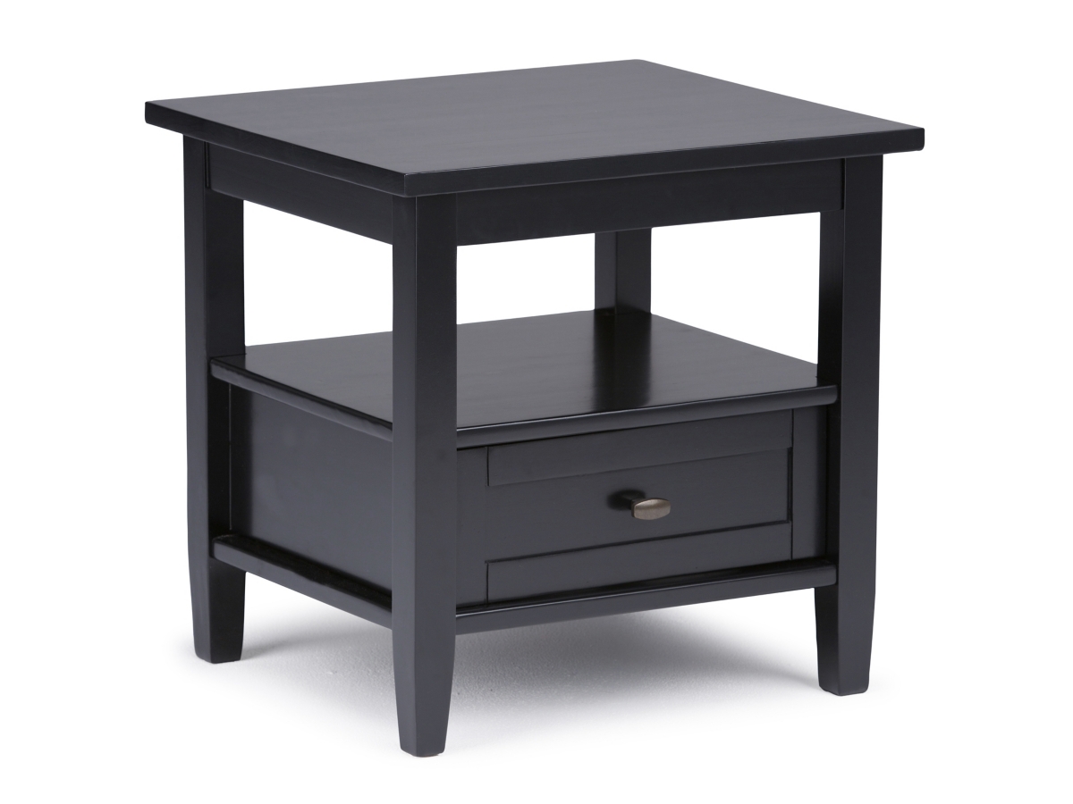 Simpli Home Warm Shaker End Table, Black, large