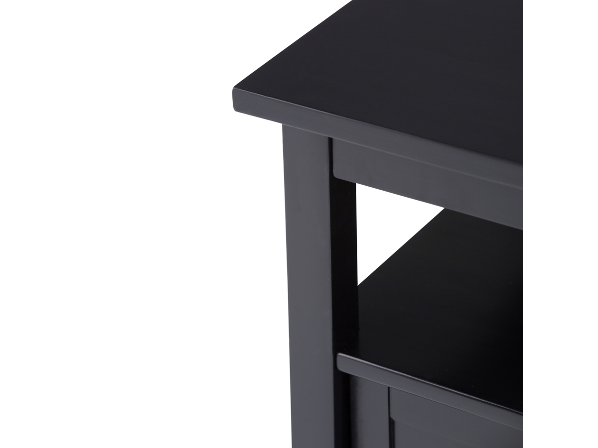 Simpli Home Warm Shaker End Table, Black, large