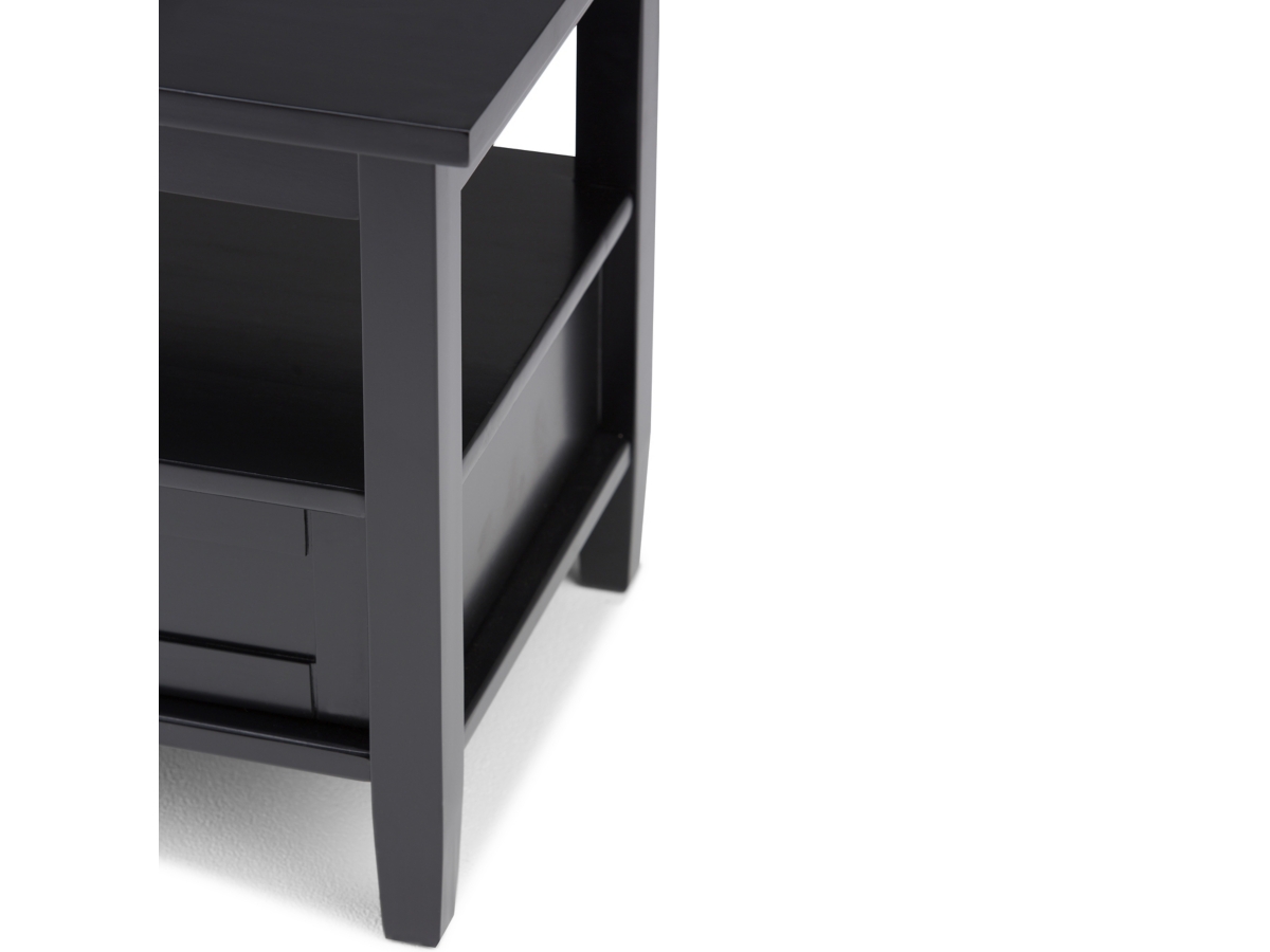 Simpli Home Warm Shaker End Table, Black, large