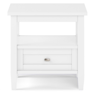 Simpli Home Warm Shaker End Table, White, large