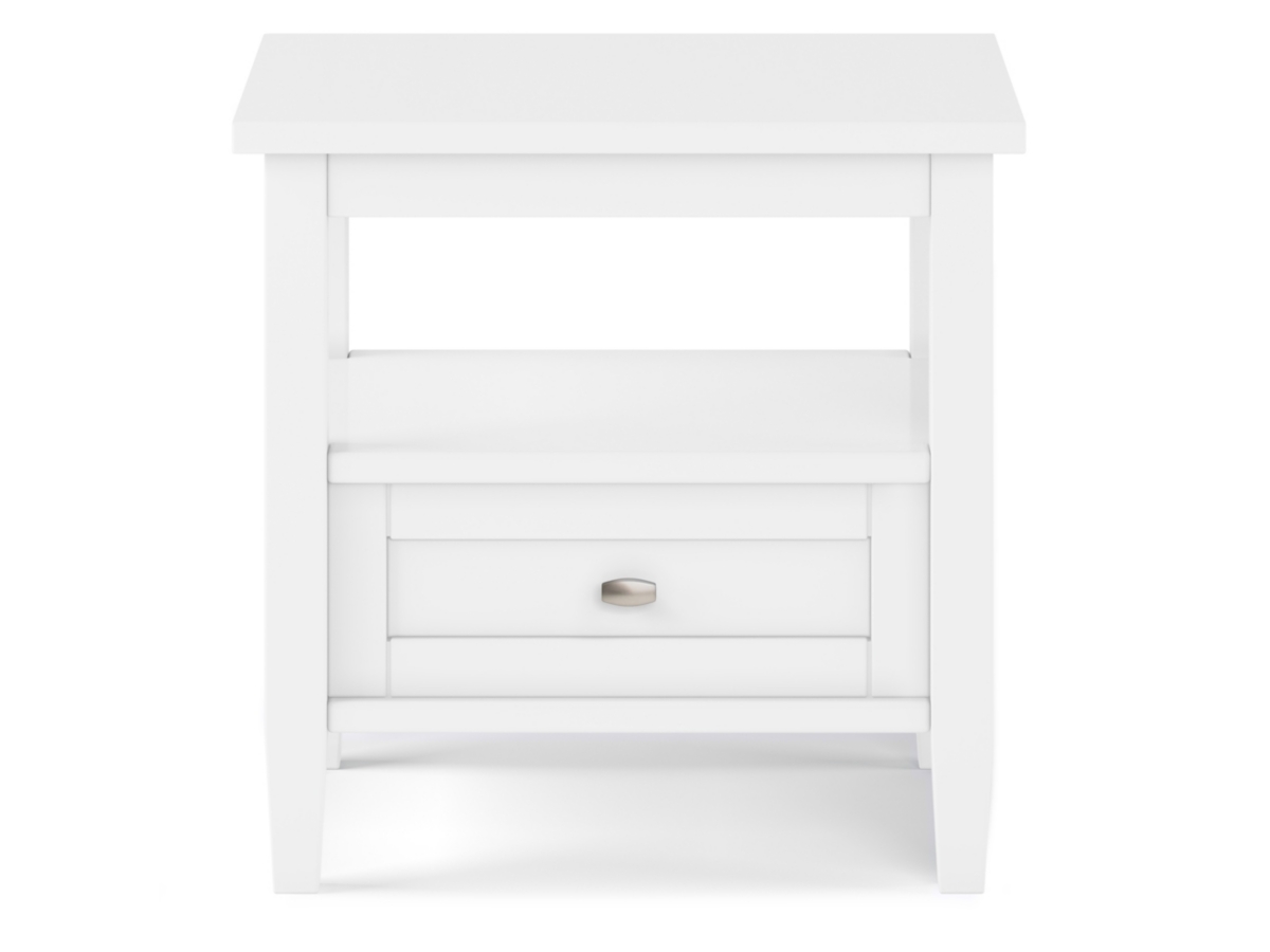 Simpli Home Warm Shaker End Table, White, large
