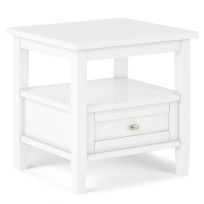Simpli Home Warm Shaker End Table, White, large
