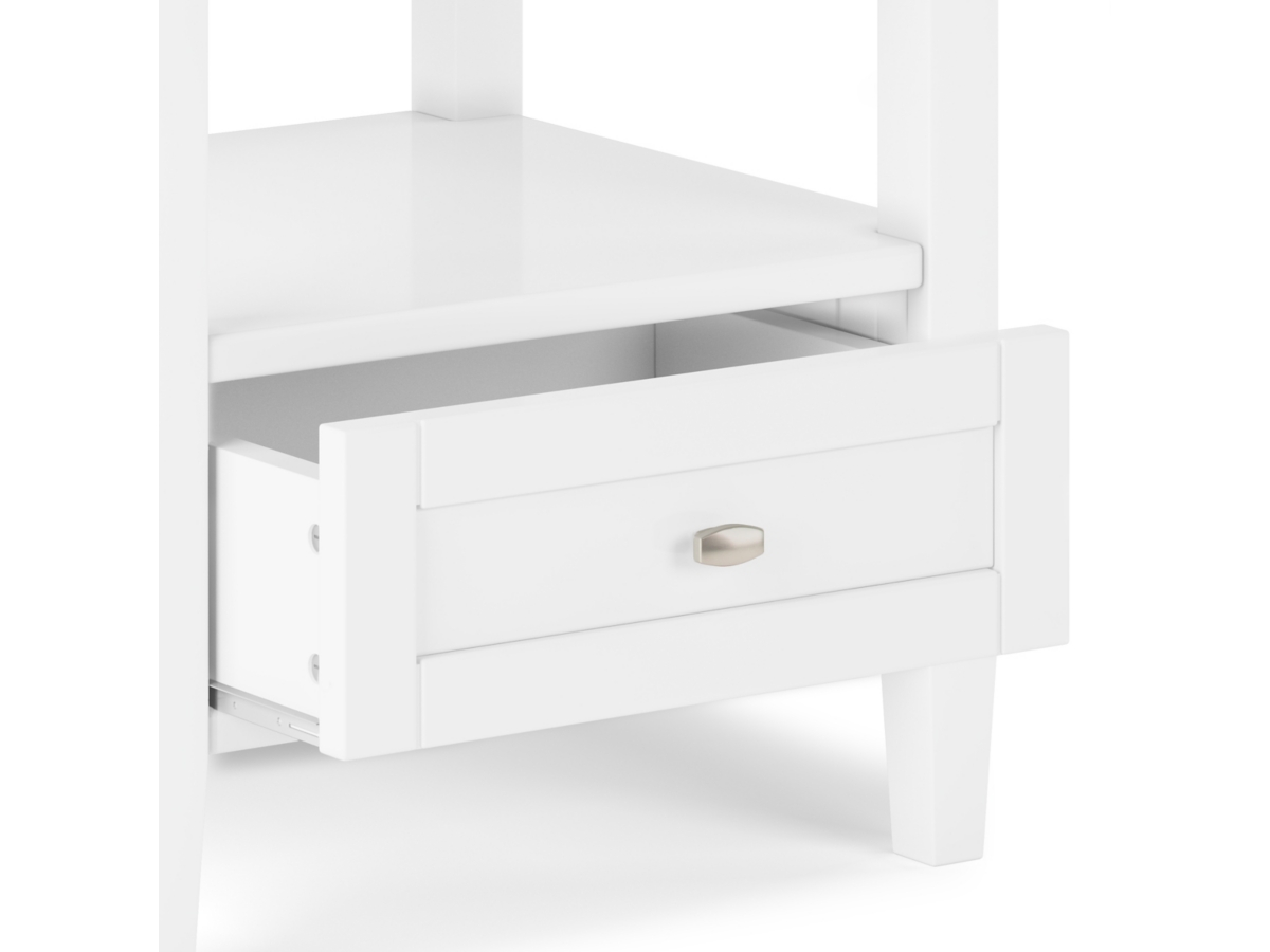 Simpli Home Warm Shaker End Table, White, large