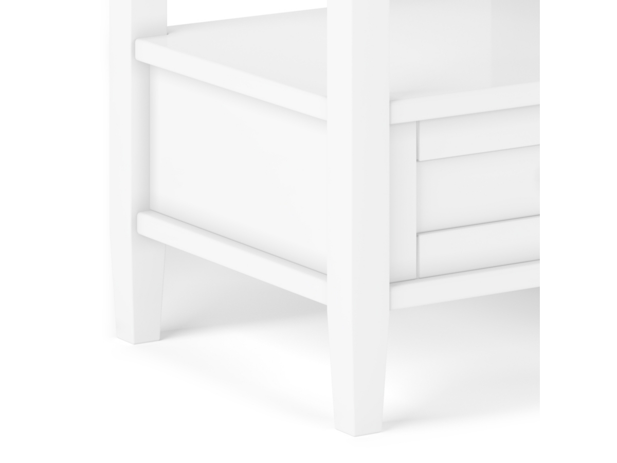 Simpli Home Warm Shaker End Table, White, large