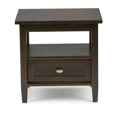Simpli Home Warm Shaker End Table, Tobacco Brown, large
