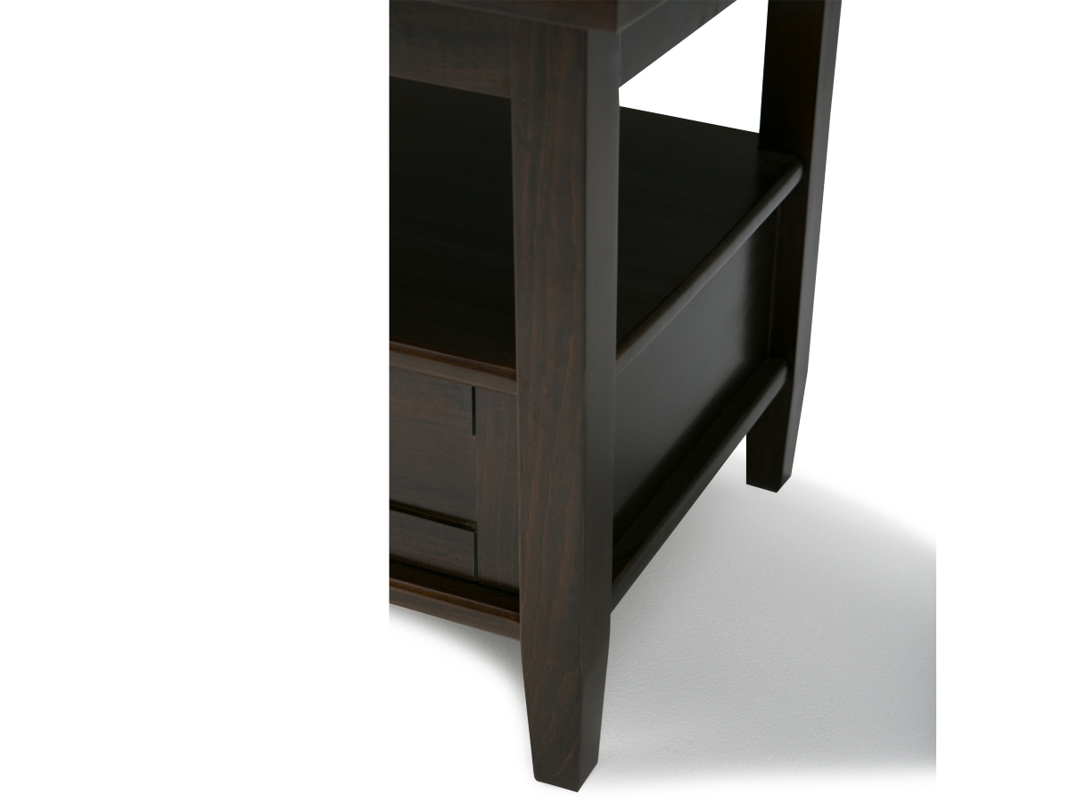 Simpli Home Warm Shaker End Table, Tobacco Brown, large