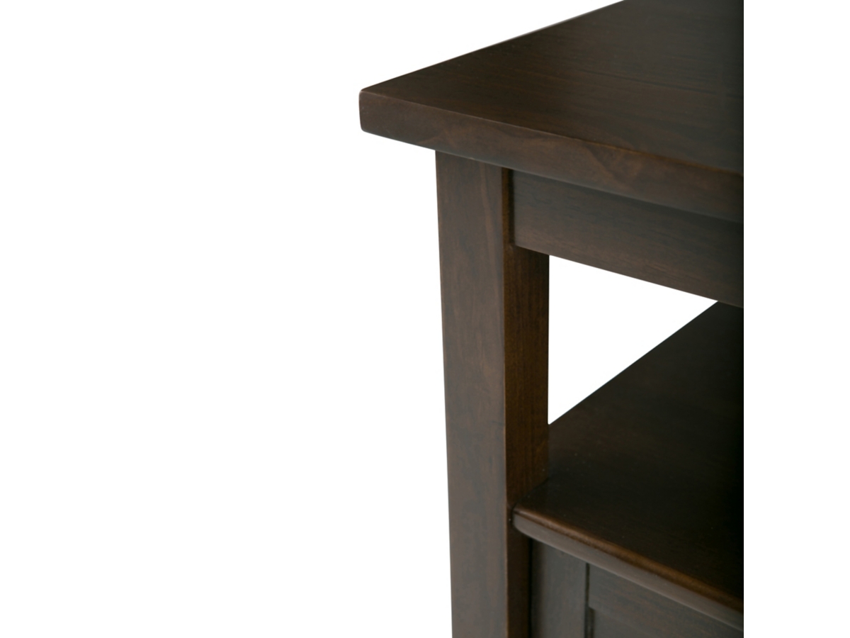 Simpli Home Warm Shaker End Table, Tobacco Brown, large