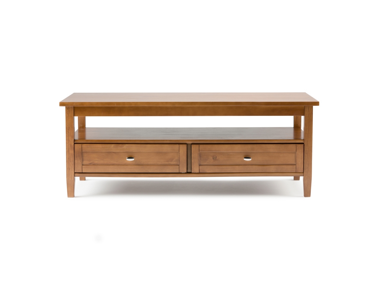 Simpli Home Warm Shaker Coffee Table, Light Golden Brown, large