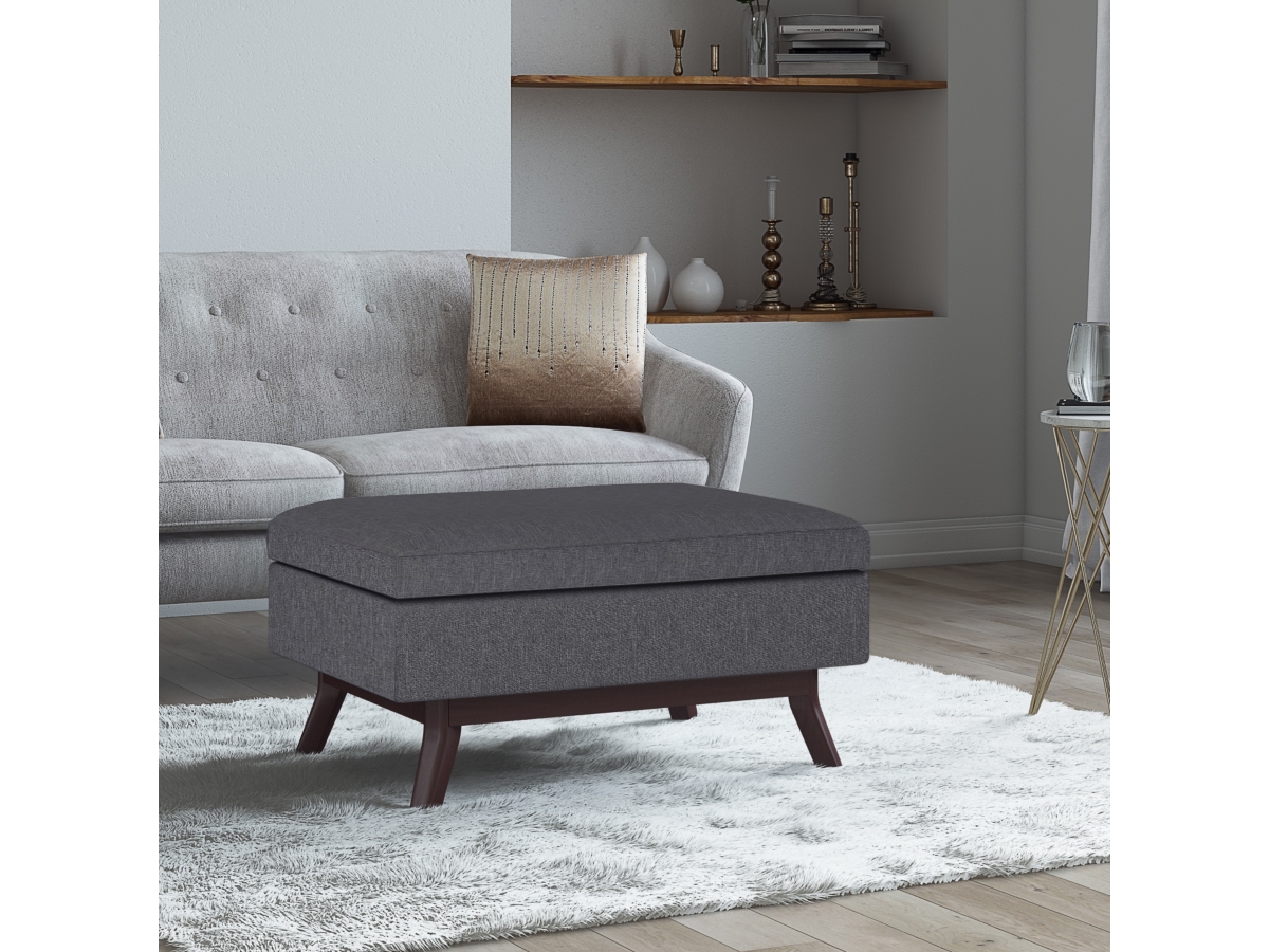 Simpli Home Owen Coffee Table Ottoman, Slate Gray, large