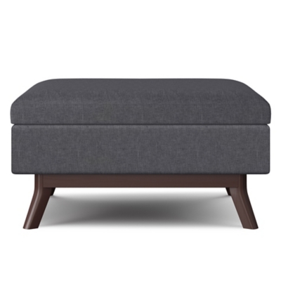 Simpli Home Owen Coffee Table Ottoman, Slate Gray, large