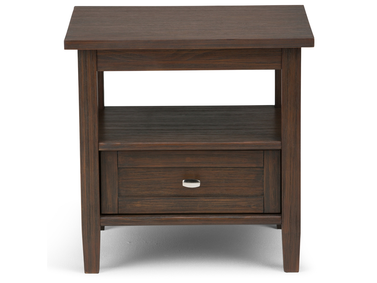 Simpli Home Warm Shaker End Table, Farmhouse Brown, large