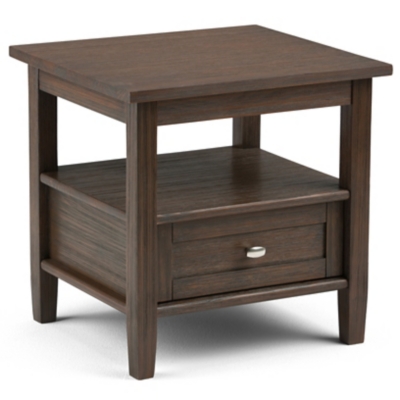Simpli Home Warm Shaker End Table, Farmhouse Brown, large