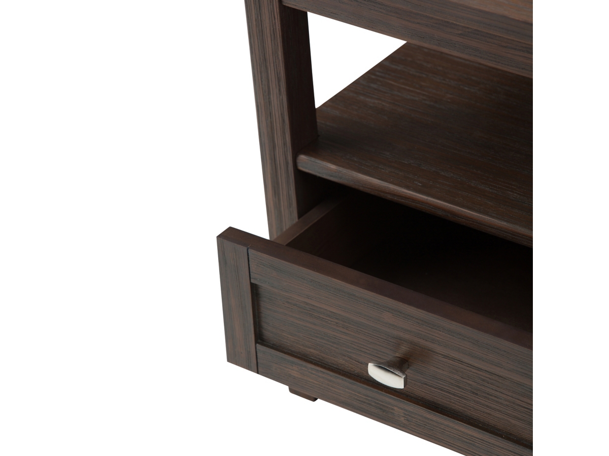 Simpli Home Warm Shaker End Table, Farmhouse Brown, large