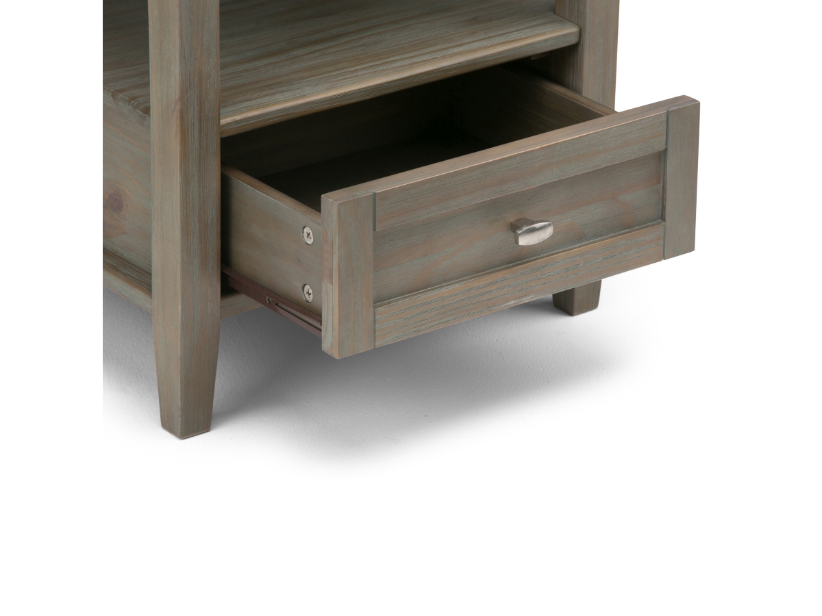 Simpli Home Warm Shaker End Table, Distressed Gray, large