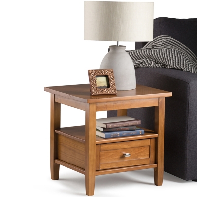 Simpli Home Warm Shaker End Table, Light Golden Brown