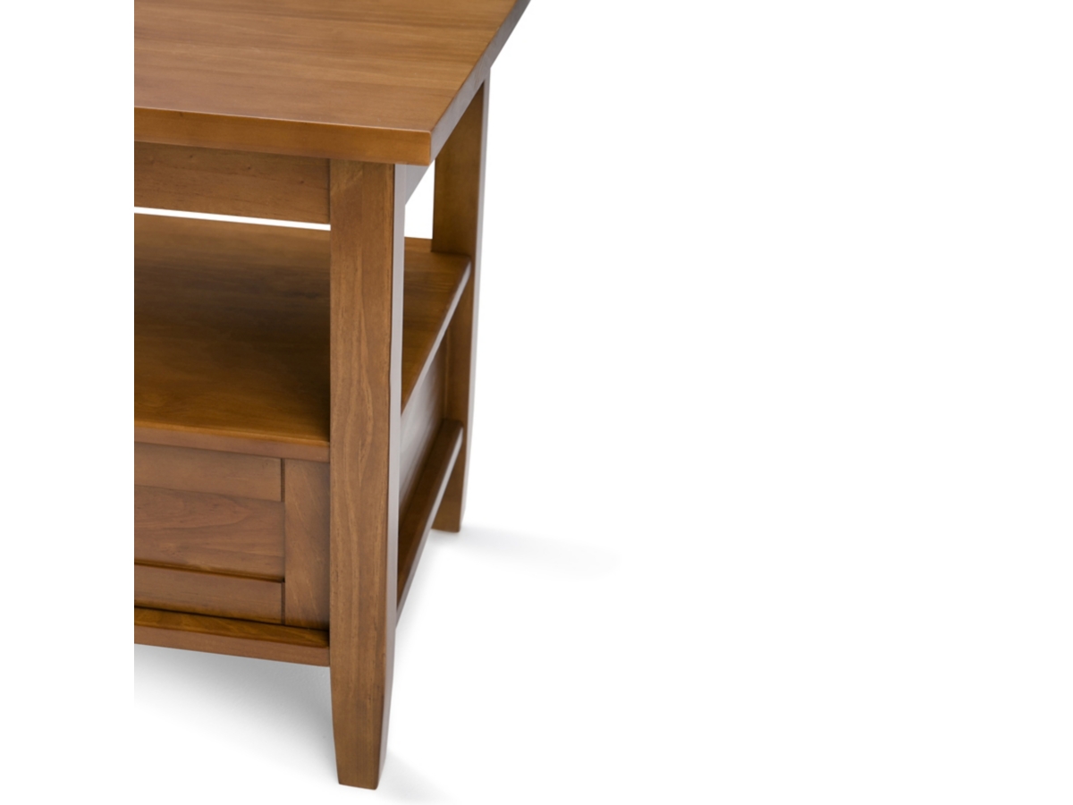 Simpli Home Warm Shaker End Table, Light Golden Brown, large