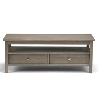 Simpli Home Warm Shaker Coffee Table, Distressed Gray, large