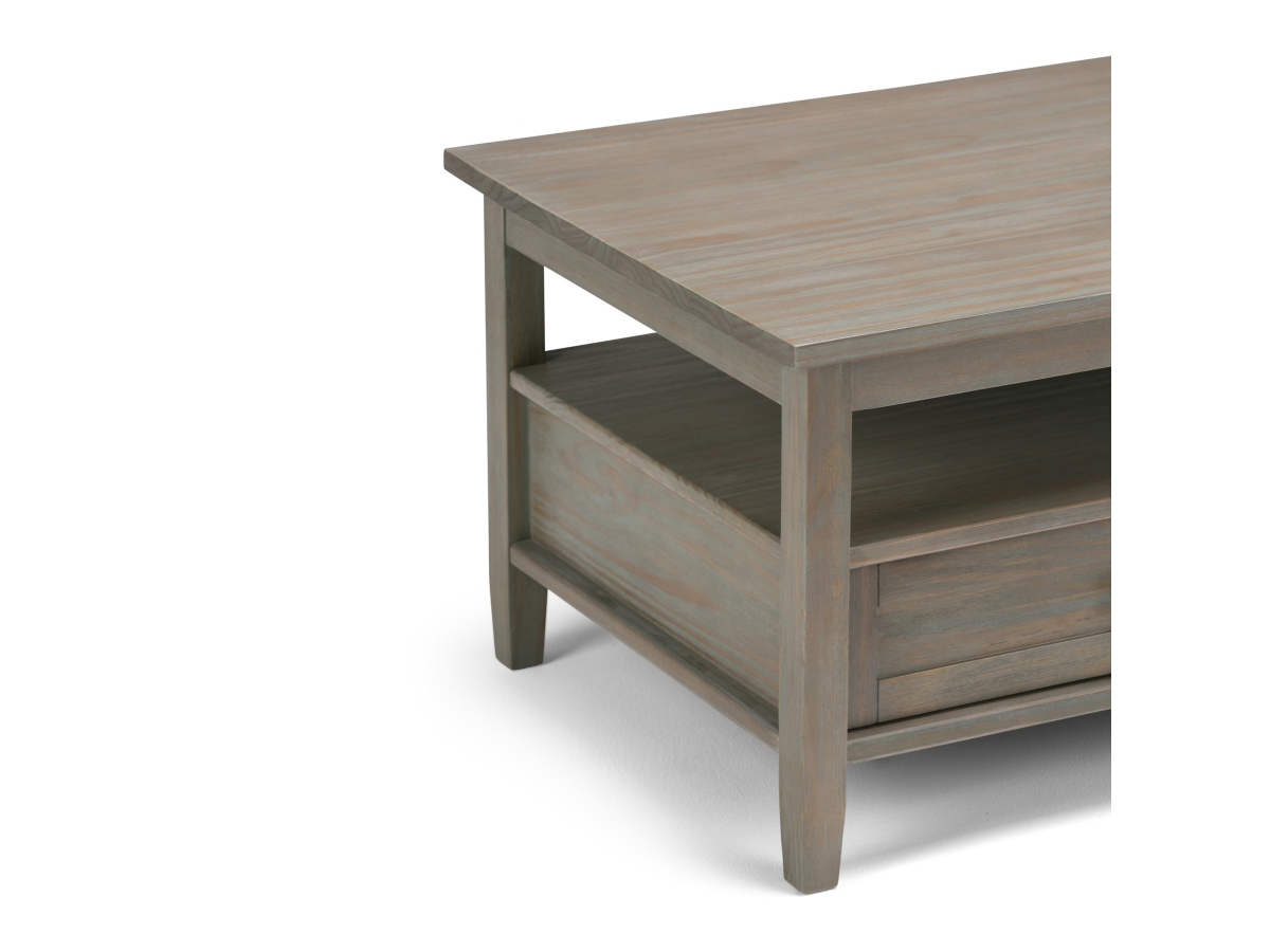 Simpli Home Warm Shaker Coffee Table, Distressed Gray, large