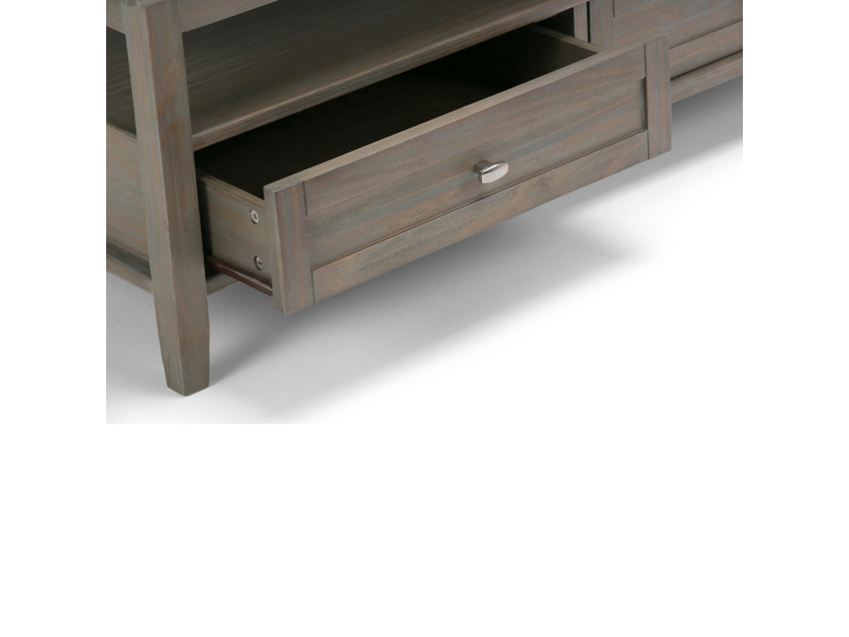 Simpli Home Warm Shaker Coffee Table, Distressed Gray, large