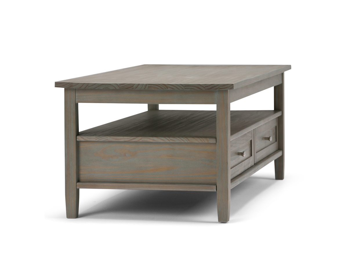 Simpli Home Warm Shaker Coffee Table, Distressed Gray, large