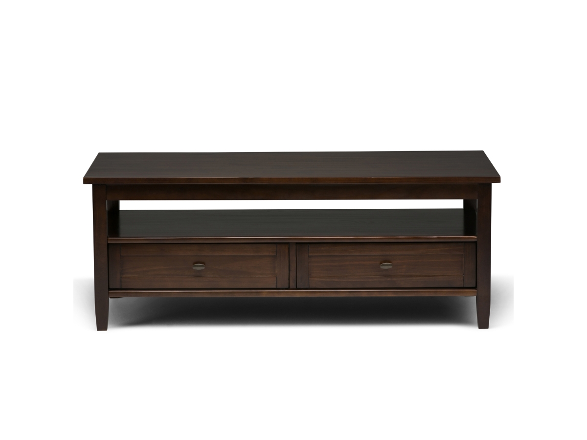 Simpli Home Warm Shaker Coffee Table, Tobacco Brown, large