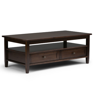 Simpli Home Warm Shaker Coffee Table, Tobacco Brown, large