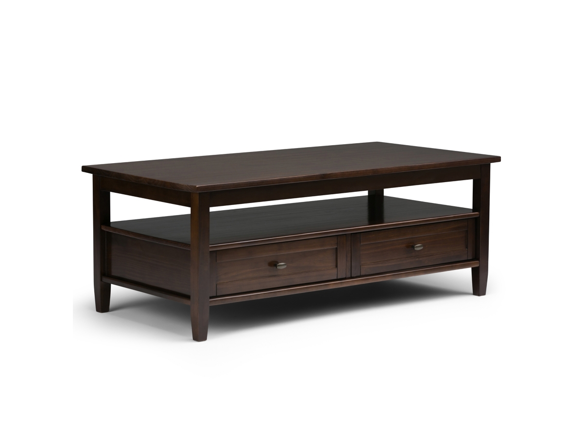 Simpli Home Warm Shaker Coffee Table, Tobacco Brown, large