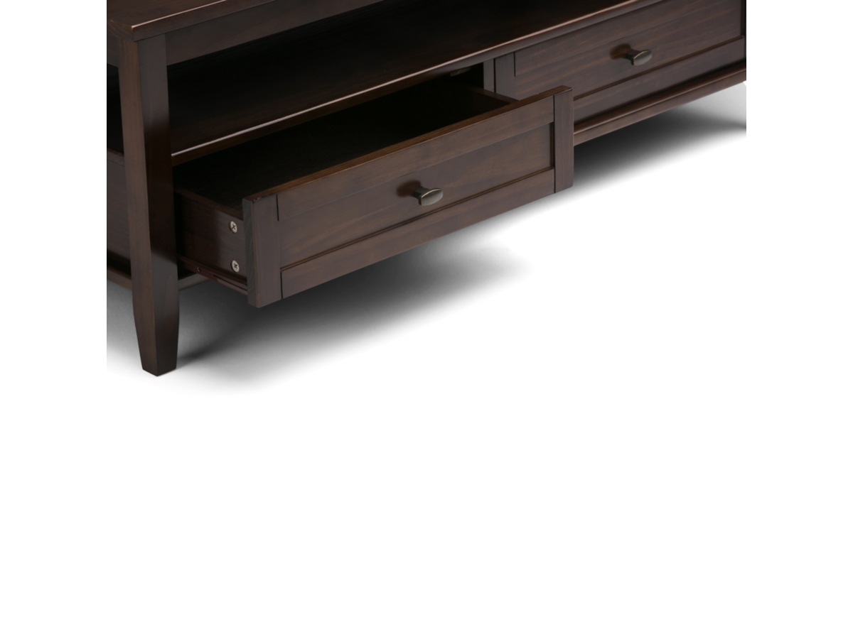 Simpli Home Warm Shaker Coffee Table, Tobacco Brown, large