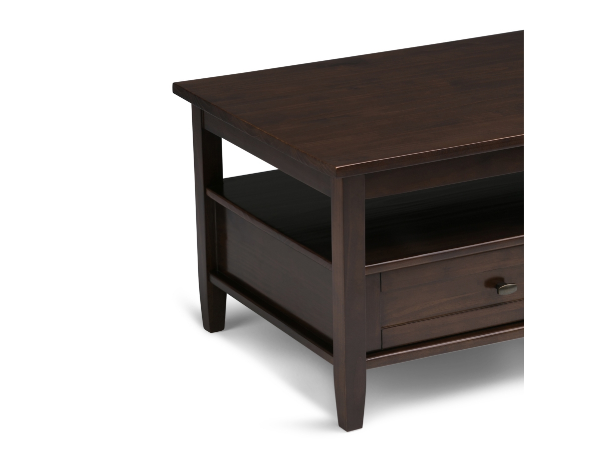 Simpli Home Warm Shaker Coffee Table, Tobacco Brown, large