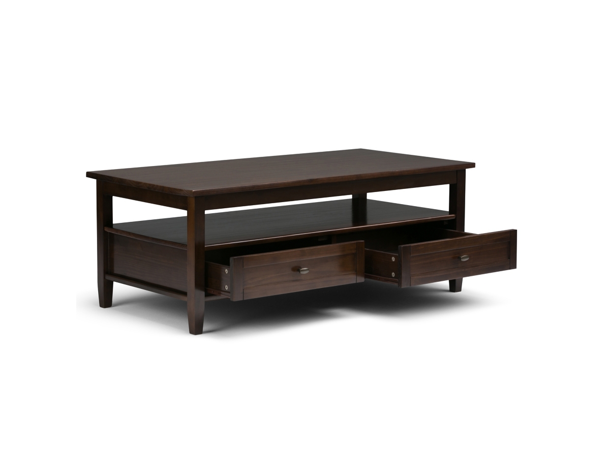Simpli Home Warm Shaker Coffee Table, Tobacco Brown, large