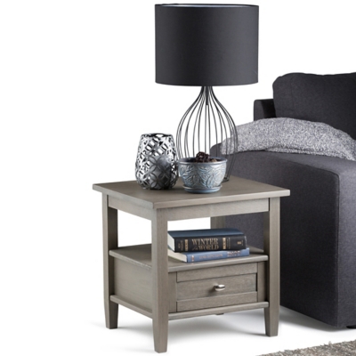 Simpli Home Warm Shaker End Table, Farmhouse Gray