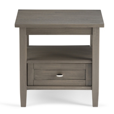Simpli Home Warm Shaker End Table, Farmhouse Gray, large