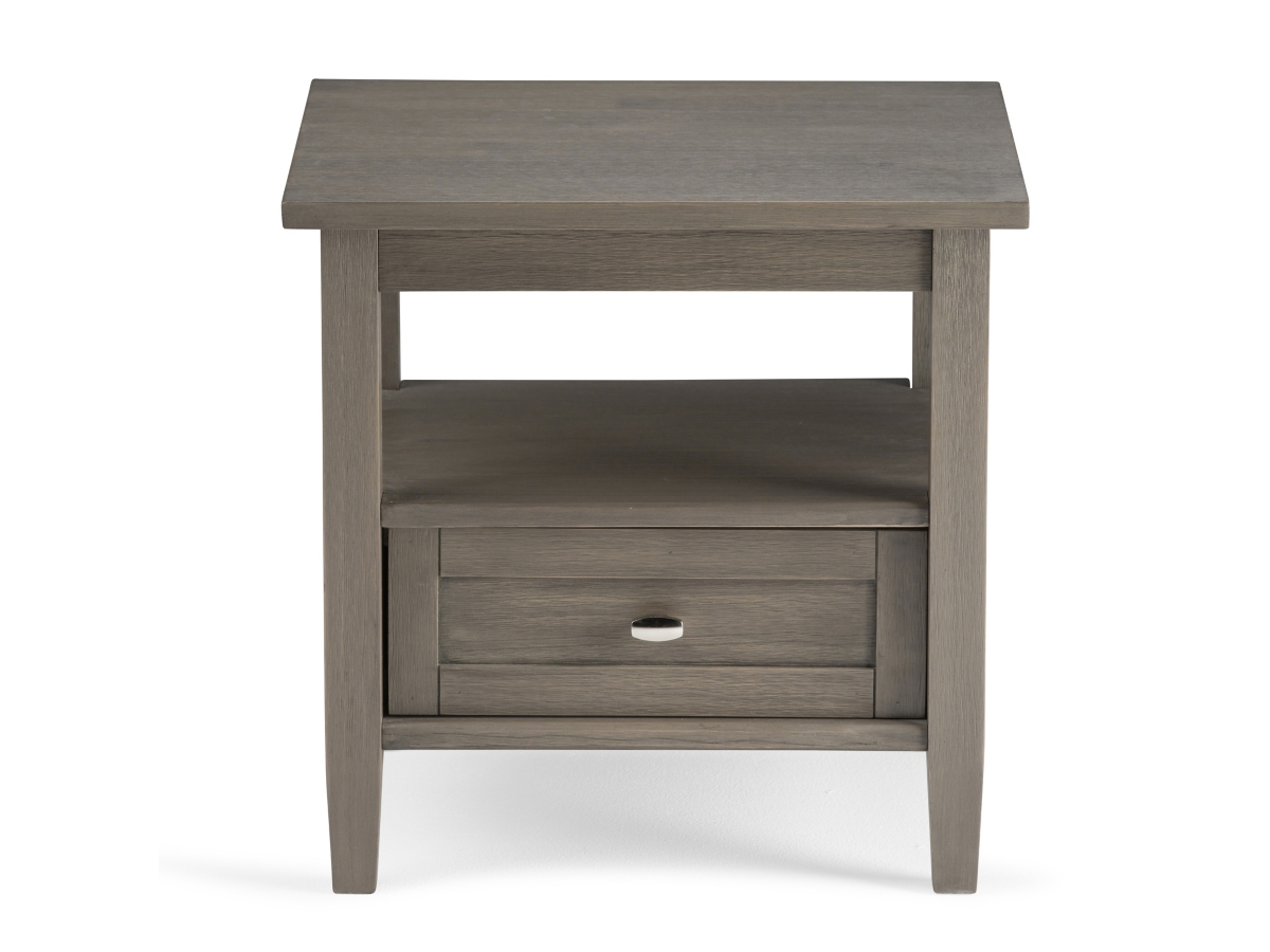 Simpli Home Warm Shaker End Table, Farmhouse Gray, large