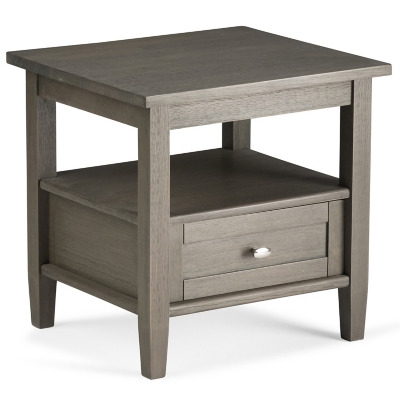 Simpli Home Warm Shaker End Table, Farmhouse Gray, large