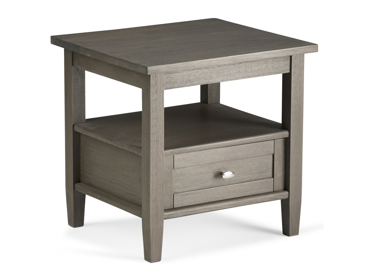 Simpli Home Warm Shaker End Table, Farmhouse Gray, large